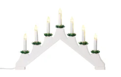 Adventsstake klassisk hvit med 7 lys