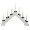 Adventsstake syvarmet i tre med 7 LED-lys