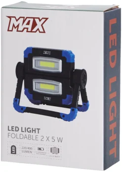 Arbeidslampe LED 2 x 5 W foldbar