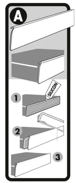 Avslutningslist aluminium 28 mm x 63 cm
