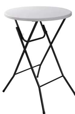 Barbord sammenleggbart hvit/svart Ø80 x 110 cm