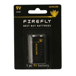 Batteri alkaliske 9 V 6LR61 1 stk. - Firefly