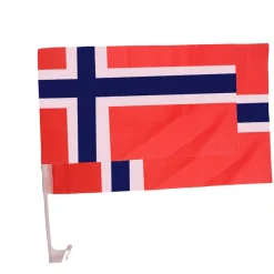 Bilflagg med norsk flagg 30 x 45 cm - 2-pk.