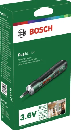 Bosch PushDrive akku skrumaskin m/bits