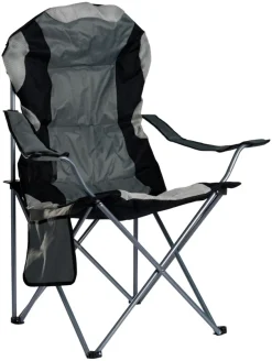 Campingstol m/koppholder Osaka grå/svart – Sunlife®