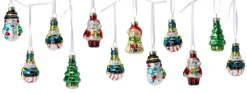 Dekorasjon i glass m/oppheng 5 cm - 12 -pk