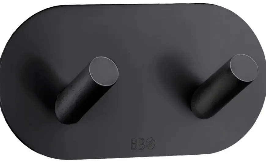 Dobbel krok selvklebende 96 mm - matt svart