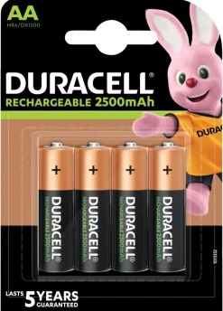 Duracell oppladbare batterier AA 4-pk.
