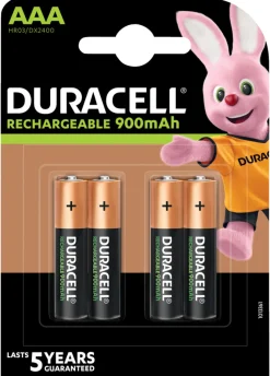 Duracell oppladbare batterier AAA 4-pk.
