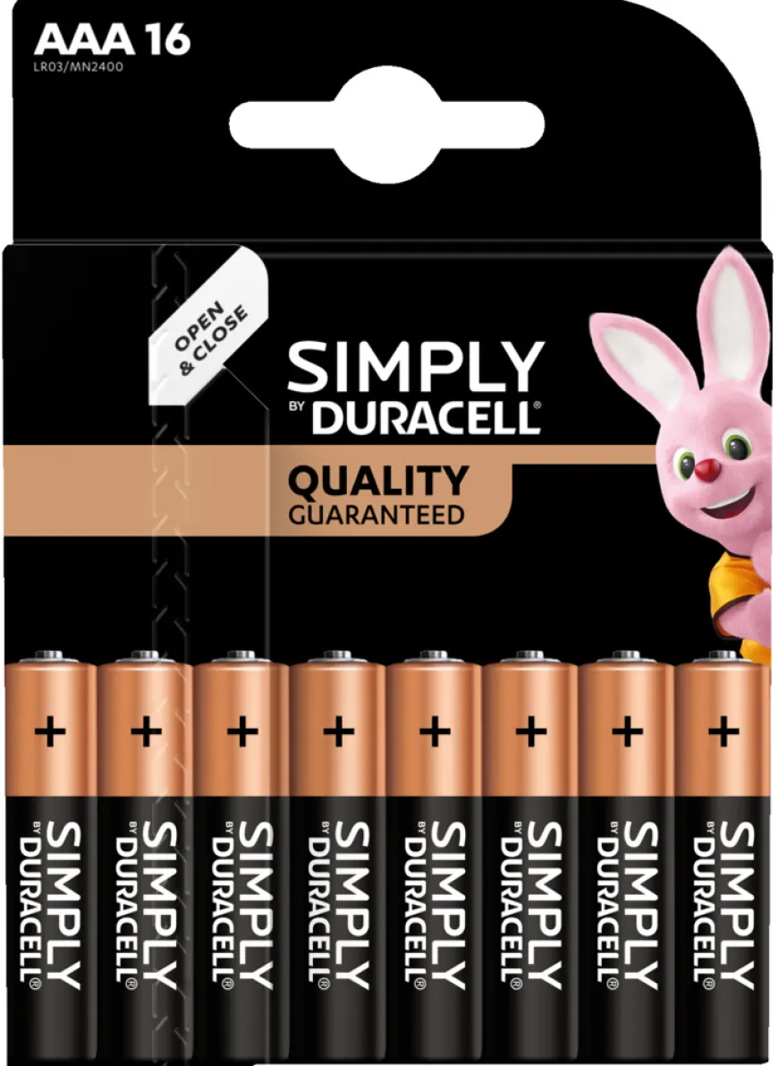 Duracell Simply AAA-batteri 16-pk.