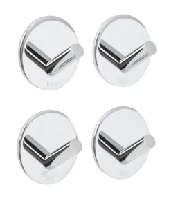 Enkel krok selvklebende Ø30 mm 4-pk. - krom