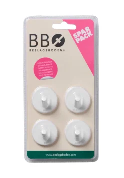 Enkel krok selvklebende Ø30 mm 4-pk. - hvit