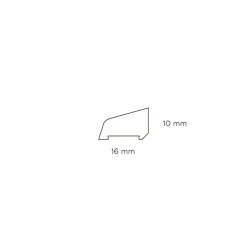 Feielist plast lys grå – 10 x 16 x 3000 mm