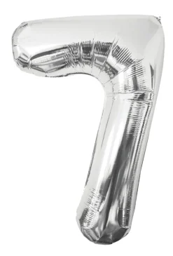Folieballong nummer 7 H60 cm sølv