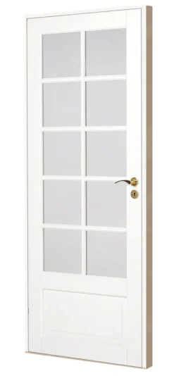 Fransk dør hvit 10 vindusfelter 82,6 x 204 cm