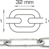 Galvanisert kjetting langlenket Ø4 mm x 2 meter