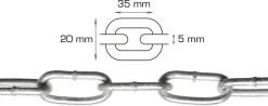 Galvanisert kjetting langleddet Ø5 mm x 2 meter