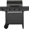 Gassgrill 3 brennere og sidebrenner svart - Grillexpert