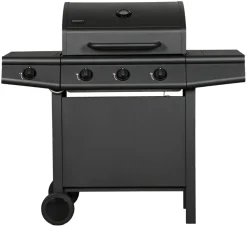 Gassgrill 3 brennere og sidebrenner svart - Grillexpert
