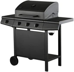 Gassgrill 3 brennere og sidebrenner svart - Grillexpert