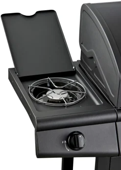 Gassgrill 3 brennere og sidebrenner svart - Grillexpert