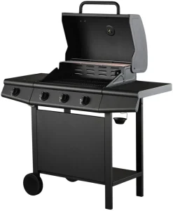 Gassgrill 3 brennere og sidebrenner svart - Grillexpert