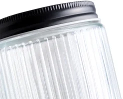 Glasskrukke riflet m/skrulokk 0,5 liter - DAY