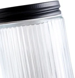 Glasskrukke riflet m/skrulokk 0,25 liter - DAY