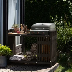 Grillbord svart 123 x 57,5 x 93 cm