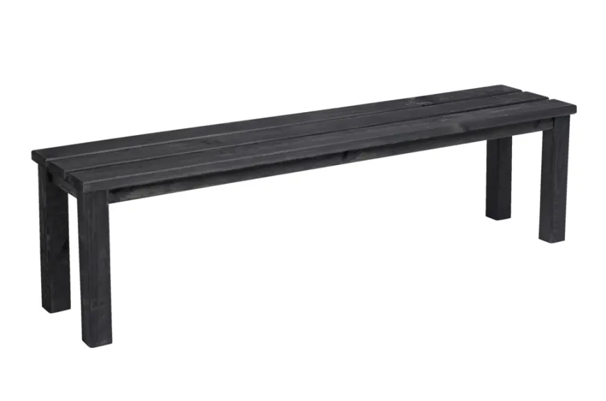 Hagebenk 150 x 33 x 42 cm i svart grunnmalt furutre
