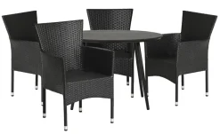 Hagebord Madrid svart Ø110 cm - Sunlife®