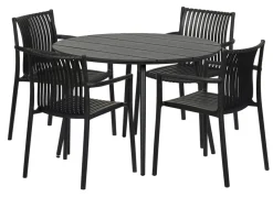 Hagebord Madrid svart Ø110 cm - Sunlife®