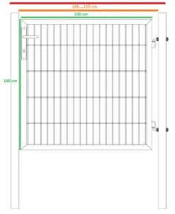 Hageport metall svart 100 x 100 cm