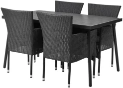 Hagestol Bangkok i metall og svart polyrotting - Sunlife®