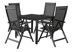 Hagestol Kingston 6 posisjoner svart - Sunlife®