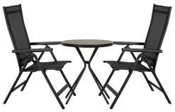 Hagestol Kingston 6 posisjoner svart - Sunlife®