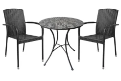 Hagestol Lissabon rotting/metall svart - Sunlife®