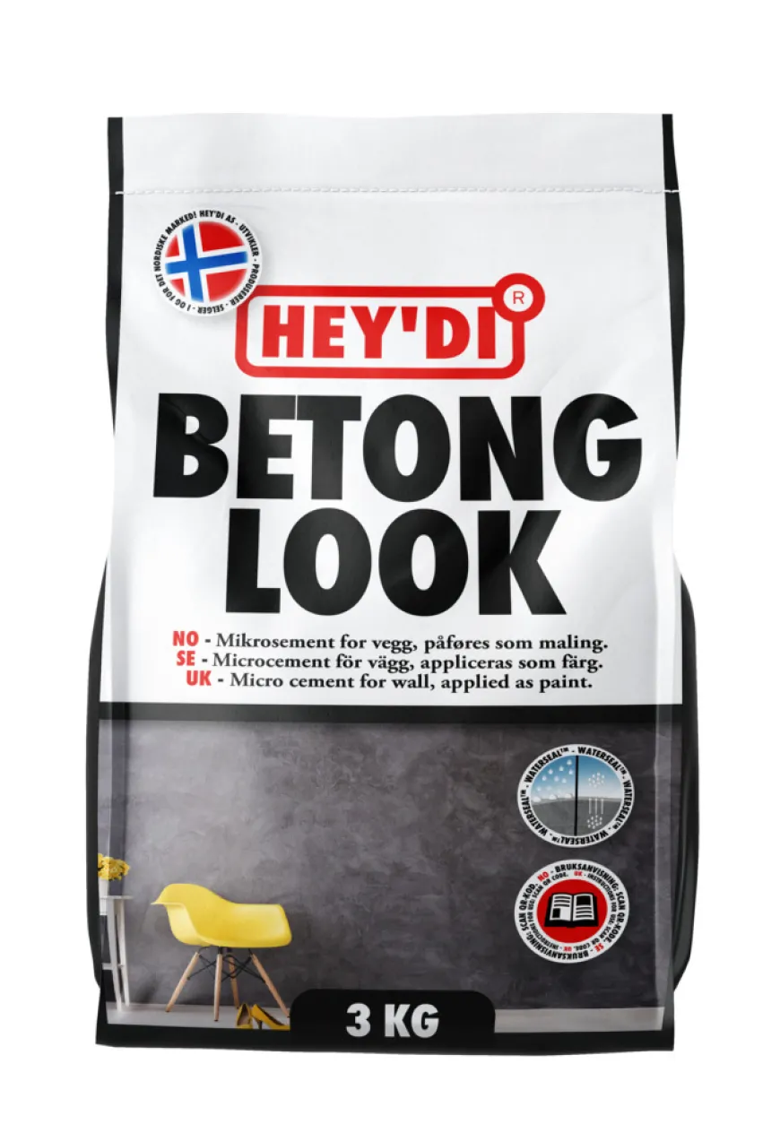 Hey'di Mikrosement Betonglook 3 kg granitt