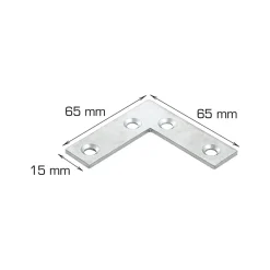Hjørnebeslag 65 x 65 x 15 mm. mm - 2 stk.