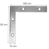 Hjørnebeslag 100 x 100 x 15 mm - 2 stk.