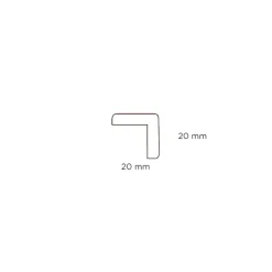 Hjørnelist plast hvit – 20 x 20 x 3000 mm