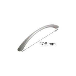 Håndtak flat bue stål 128 mm - 2 stk.