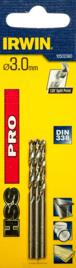 Irwin HSS Pro bor 3 mm 3 stk.