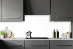 Kitchenline Kjøkkenplate White Herringbone 610 x 610 mm
