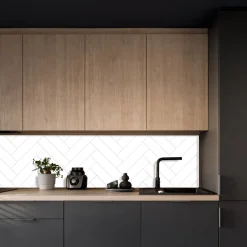 Kitchenline Kjøkkenplate White Herringbone 610 x 610 mm