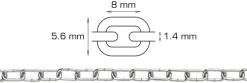 Kjetting Ø1,4 mm x 2 meter