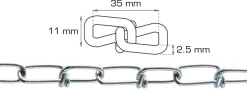 Kjetting Ø2,5 mm x 2 meter