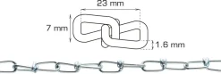 Kjetting Ø1,6 mm x 2 meter