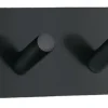 Kroklist m/4 kroker selvklebende - matt svart