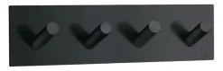 Kroklist m/4 kroker selvklebende - matt svart